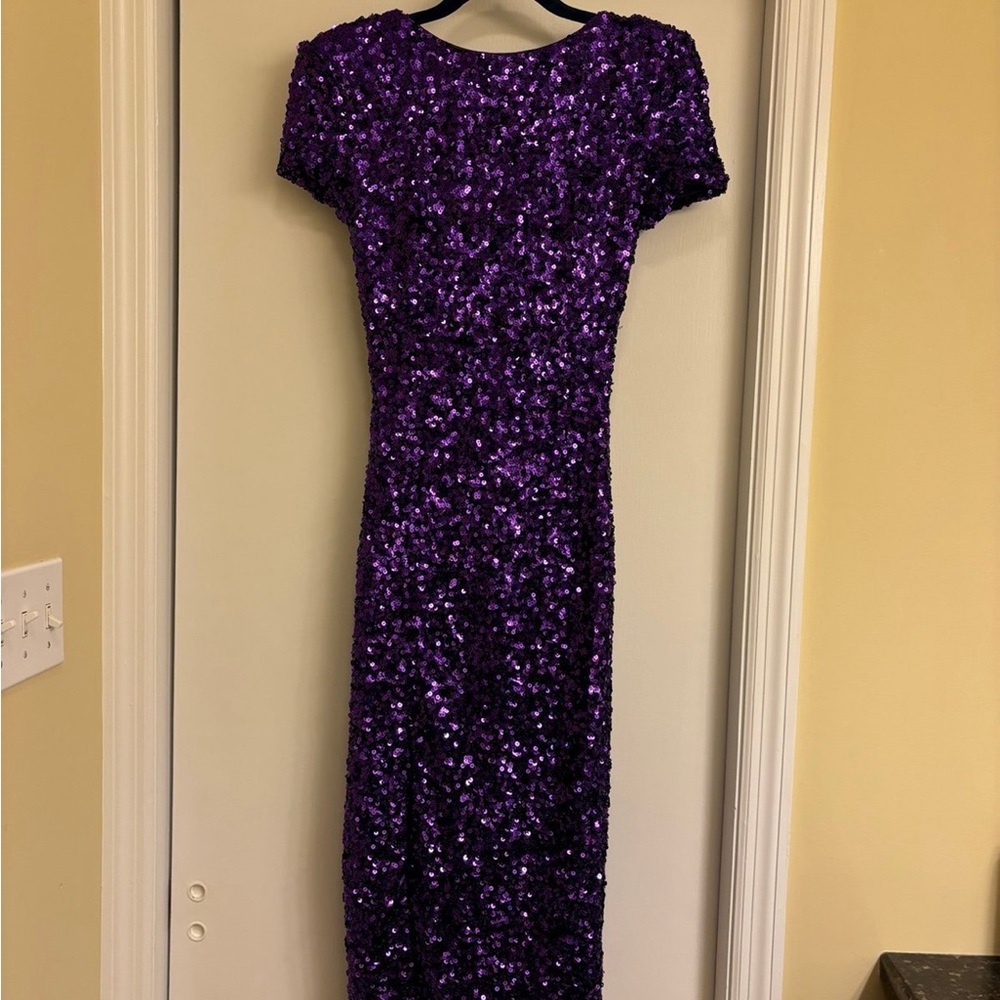 Elegant Purple Sequin Dress